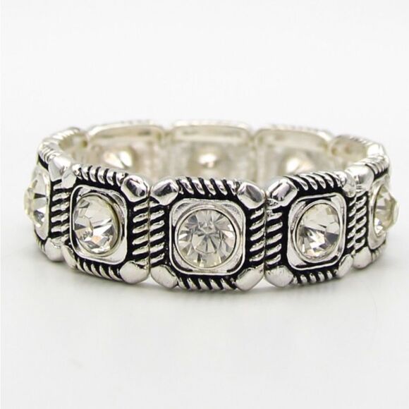 Rhinestone Stretch Bracelet - Fashion Jewelry - Picture 1 of 4